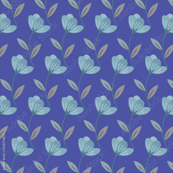 Obraz Elegant vector pattern featuring seamless grey flower petals. Ideal for backgrounds, textiles, and sophisticated designs.