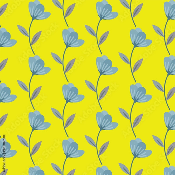 Obraz Elegant vector pattern featuring seamless grey flower petals. Ideal for backgrounds, textiles, and sophisticated designs.