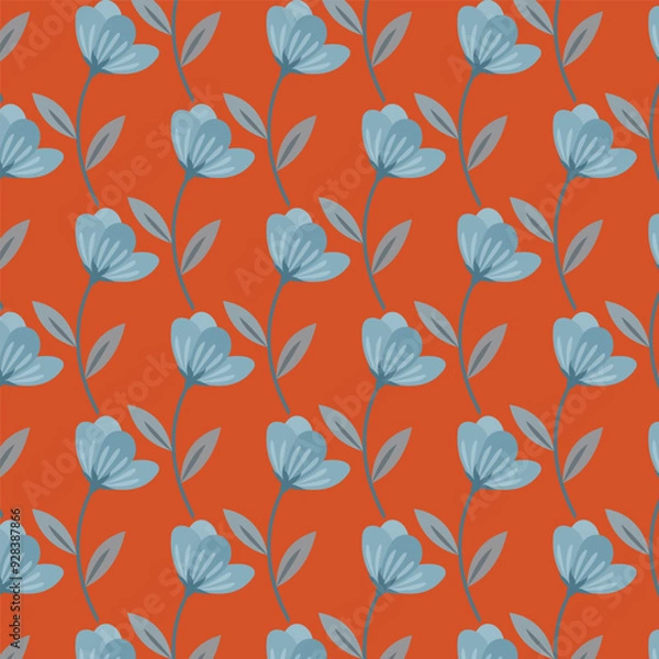 Obraz Elegant vector pattern featuring seamless grey flower petals. Ideal for backgrounds, textiles, and sophisticated designs.