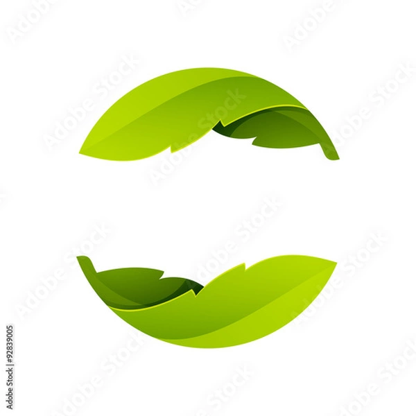 Obraz Abstract sphere green leaf logo