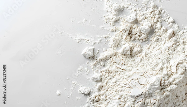 Fototapeta Heap of flour on white background