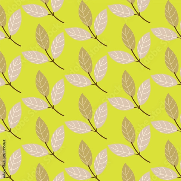 Fototapeta Stylish vector template featuring a seamless pattern of yellow and grey petals. Perfect for backgrounds, textiles, and elegant designs.