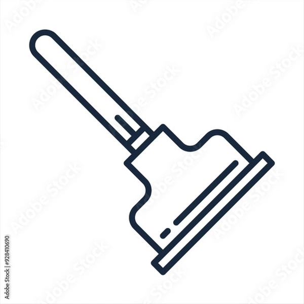 Fototapeta Plunger icon. Simple flat, filled outline style. Sink, toilet, pump, plumber, suction, unclog, bathroom concept. Sign symbol design. Vector illustration