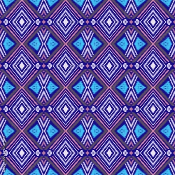 Obraz Ikat seamless pattern.motif African boho paisley floral.ikat pattern embroidery border.etnic pattern.