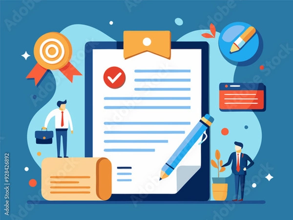 Fototapeta Contract document illustration generated by ai
