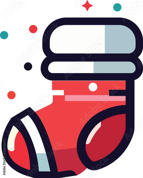 Obraz christmas kawaii flat icon