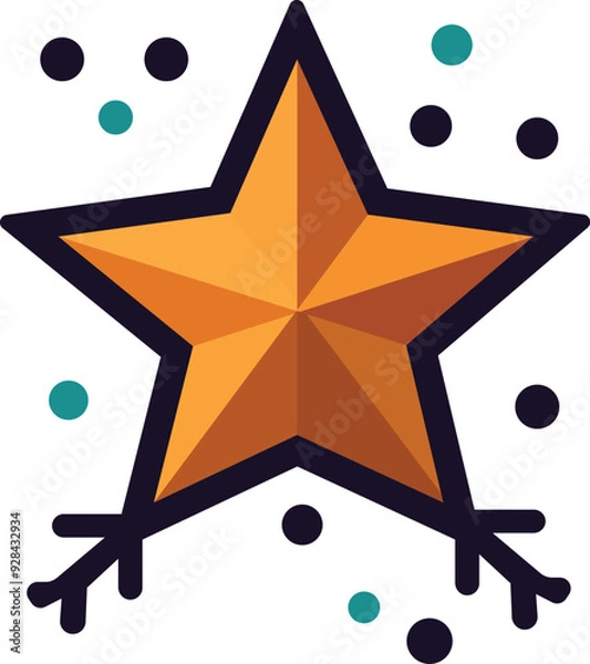 Obraz christmas kawaii flat icon