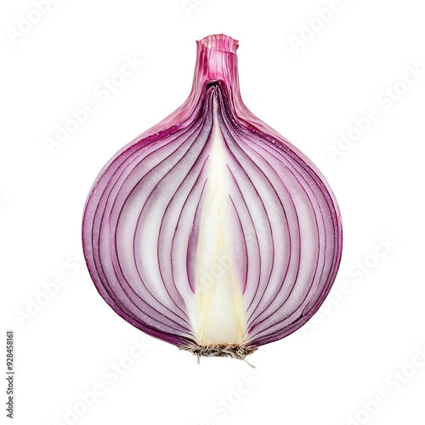 Obraz cutted onion slice isolated on transparent background, side view