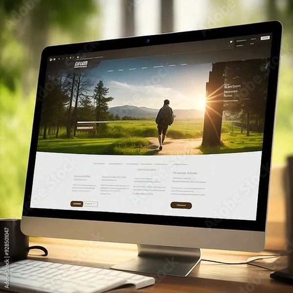 Fototapeta Homepage seen on computer screen Generate by