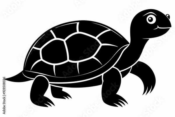 Obraz Turtle black silhouette vector