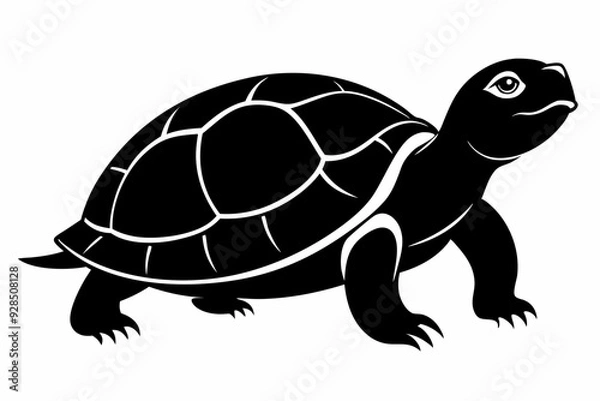 Obraz Turtle black silhouette vector