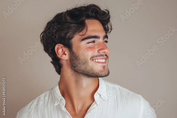 Fototapeta A close up of a man's face