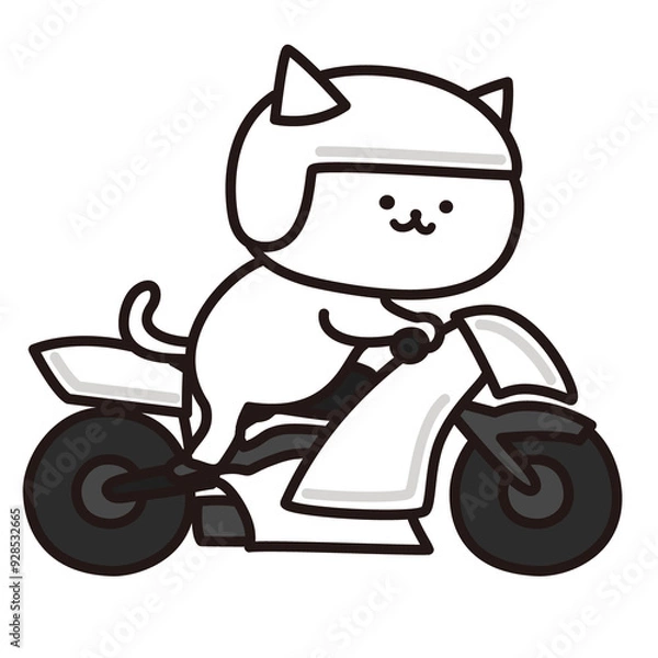 Fototapeta 加工ok　ねこ素材No.263 バイク