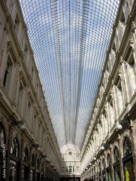 Fototapeta Brussels passage interior low angle view vertical