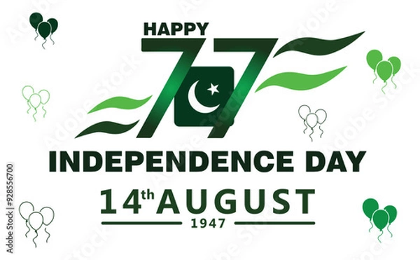 Fototapeta Pakistan's Independence Day, celebrated on August 14th, marks the day in 1947 when Pakistan gained independence from British rule. This day commemorates the creation of a separate nation.