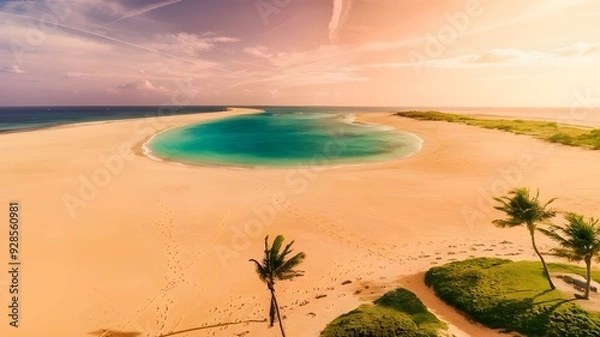 Fototapeta beach with palm trees