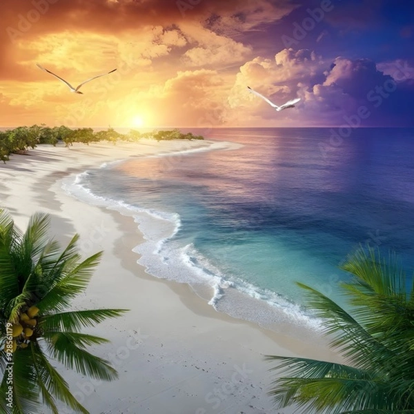 Obraz sunset on the beach