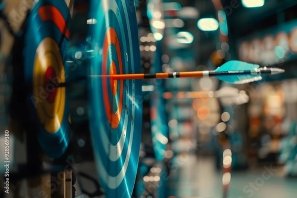 Fototapeta Blurred archery store background