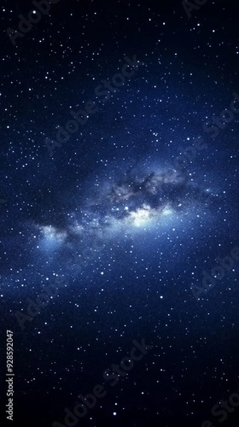 Obraz Vast expanse of a starry night sky revealing a distant galaxy with twinkling stars and dark cosmic backdrop