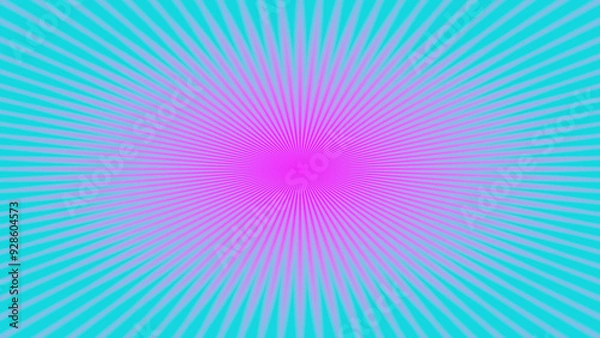 Fototapeta a pattern of thin, radial lines in alternating colors of pink and light blue