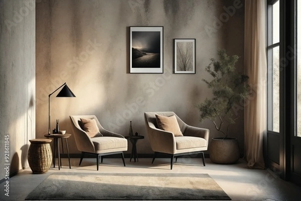 Fototapeta Cozy Living Room with Natural Light