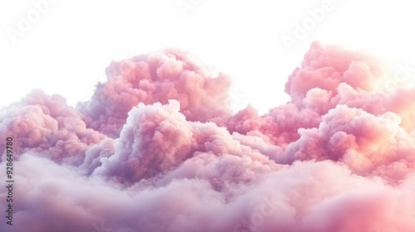 Fototapeta pink clouds on white background