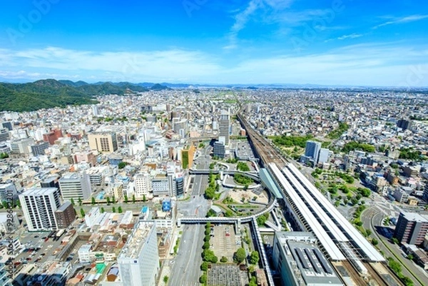Obraz 岐阜市、岐阜シティタワー43最上階展望室からの眺め
