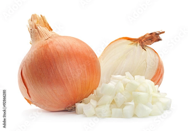 Fototapeta Onion slice on white