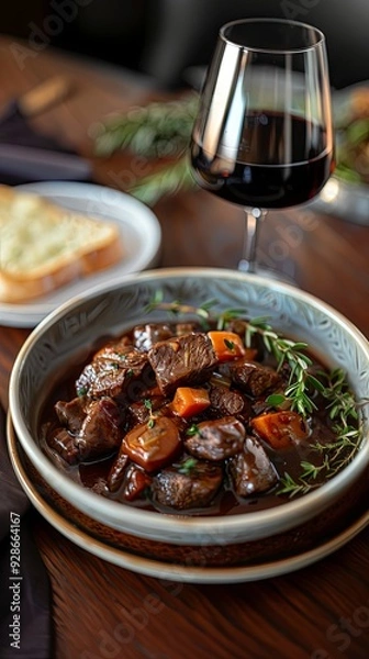 Obraz Beef bourguignon in a restaurant