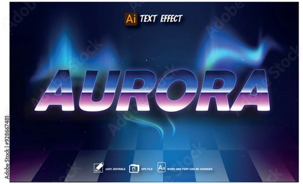 Obraz aurora text effect