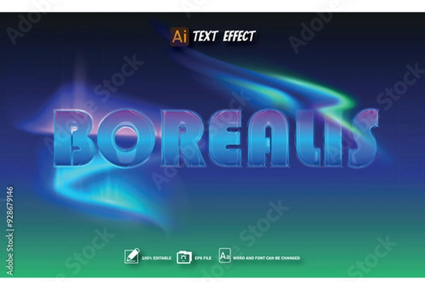 Obraz borealis text effect