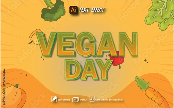 Obraz vegan day text effect