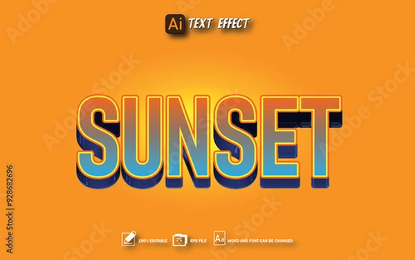 Obraz sunset text effect