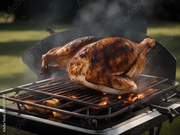 Fototapeta chicken on the grill. generated with AI