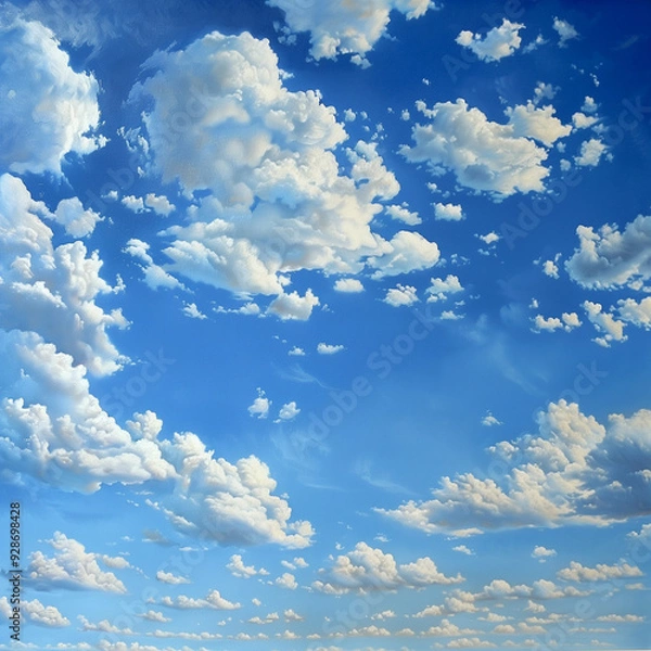 Fototapeta view from airplane window clouds above the sky