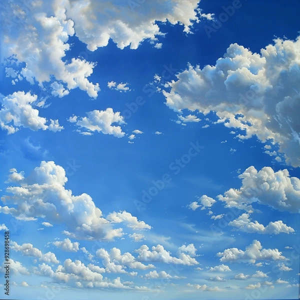 Fototapeta view from airplane window clouds above the sky