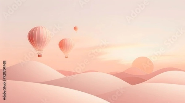 Fototapeta How about Pink heart and cloud background with a dreamy sky and romantic elements?