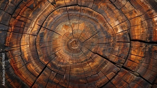 Fototapeta Wood tree stump background illustration generated by ai