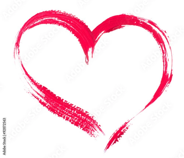 Obraz akwarela serce na białym tle.
