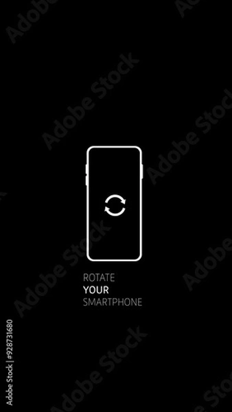Obraz Command turn your phone rotation.Rotate smart phone icon on black background. Device rotation symbol. Turn your device.