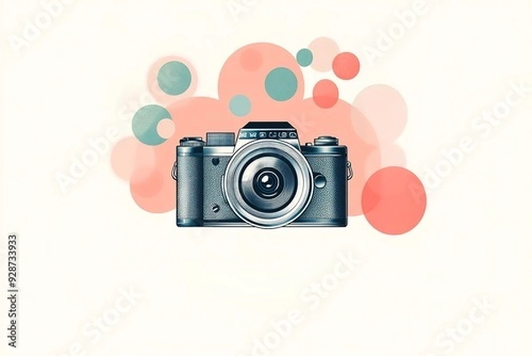 Obraz World Photography Day with World Map Background, photographer taking photo. World Photography Day social media banner and instagram banner post design