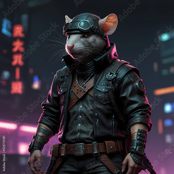 Obraz rat, mouse, humanoid, animal, pet, sphynx, kitten, cute, white, sphinx, portrait, feline, black, domestic, hairless, animals, isolated, cartoon, mouse, mammal, eyes, bald, dog, ears, purebred, fur, pe