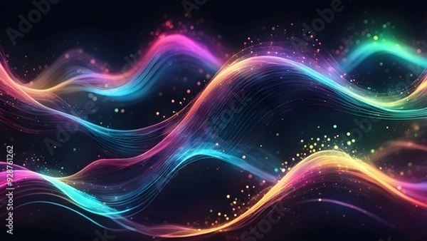 Fototapeta The image is a colorful, abstract representation of sound waves