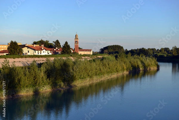 Fototapeta Latisana - widok z mostu na rzece Fiume Tagliamento
