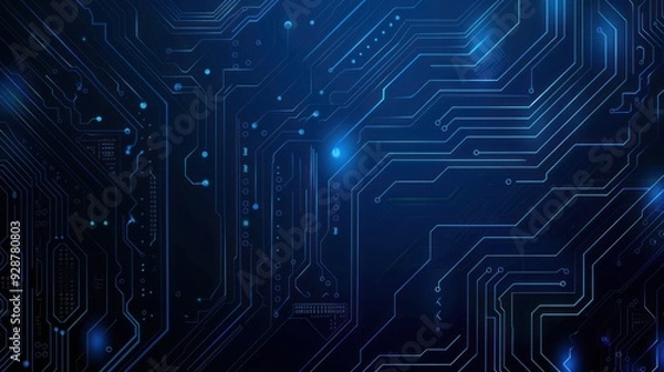 Fototapeta Abstract Blue Circuit Board Background