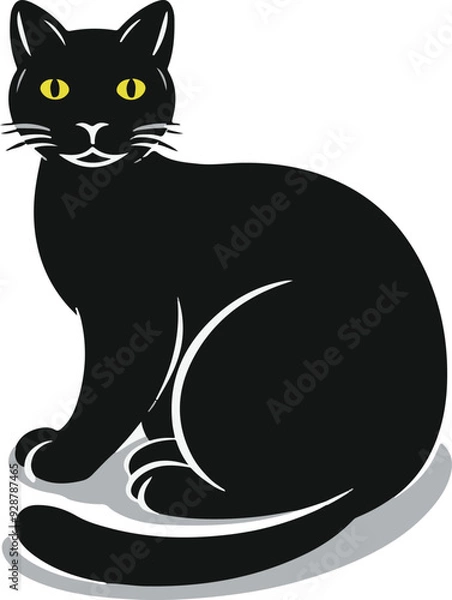 Obraz a cat black silhouette vector art design