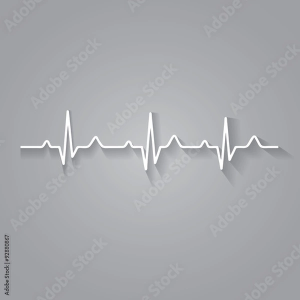 Obraz Vector Illustration heart rhythm ekg .