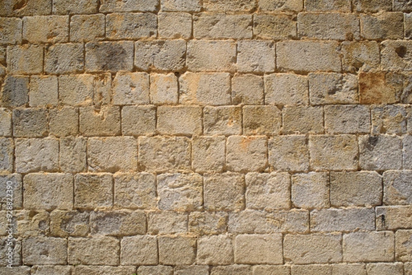 Fototapeta Pared de piedra de edificio monumental medieval