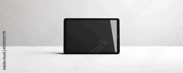 Obraz Modern digital tablet with blank screen on white background, 4K hyperrealistic photo