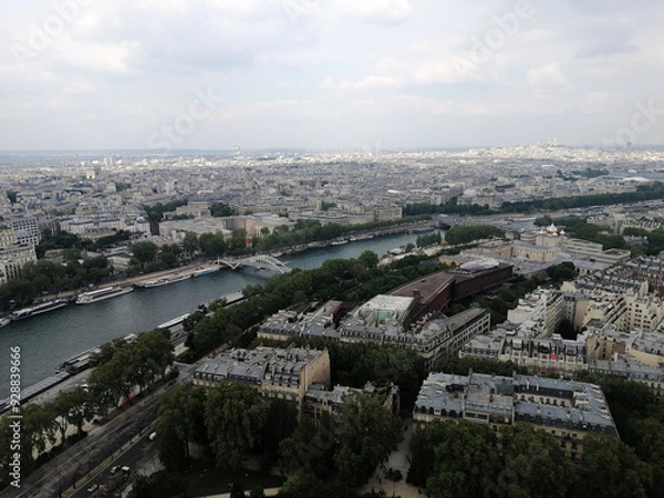 Fototapeta panorama of paris from the eiffel tower